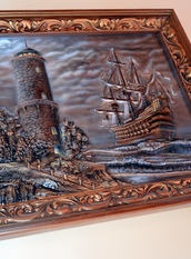 Картина Корабль у маяка
